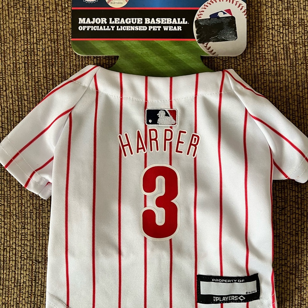 MLB Red and White Bryce Harper Phillies Dog Jersey